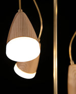 Calder Blossom Modern LED Chandelier with Wood Accents