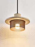 Caldera Travertine Mesh Pendant Light – Natural Stone Designer Hanging Lamp