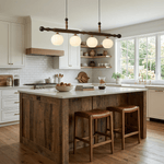 Calderon Linear Pendant Light with Opal Glass and Walnut Finish