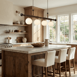 Calderon Linear Pendant Light with Opal Glass and Walnut Finish