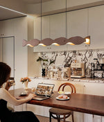 Calderon Linear Wood LED Pendant Light for Dining Room and Kitchen Island
