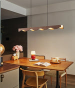 Calderon Linear Wood LED Pendant Light for Dining Room and Kitchen Island