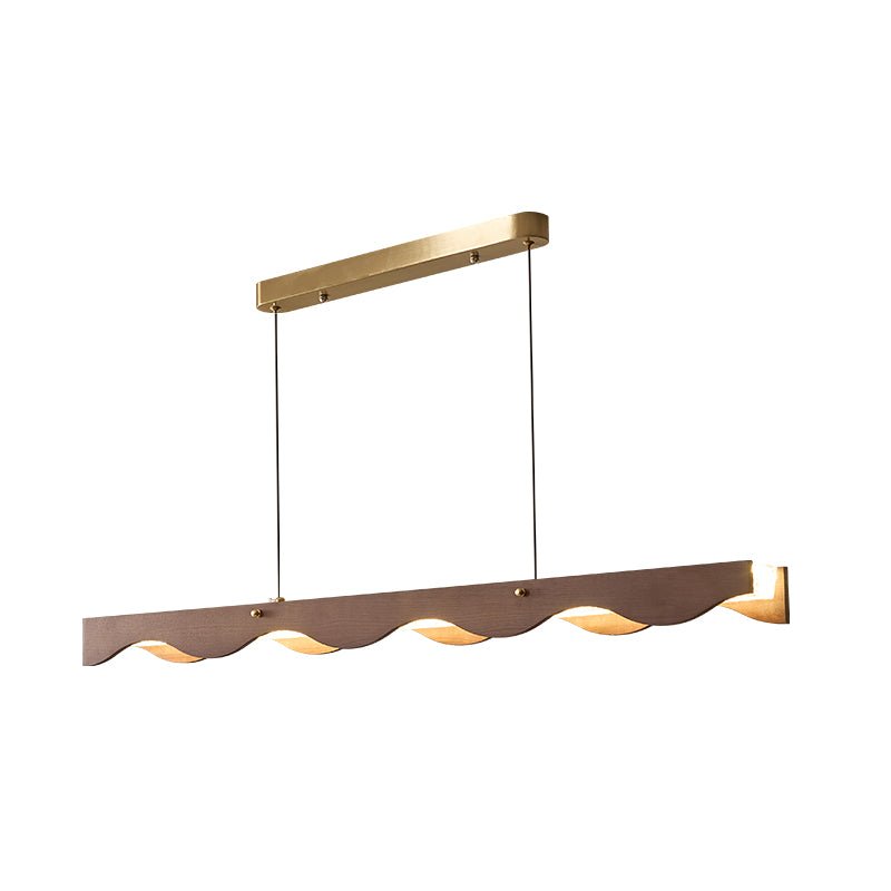 Calderon Linear Wood LED Pendant Light for Dining Room and Kitchen Island