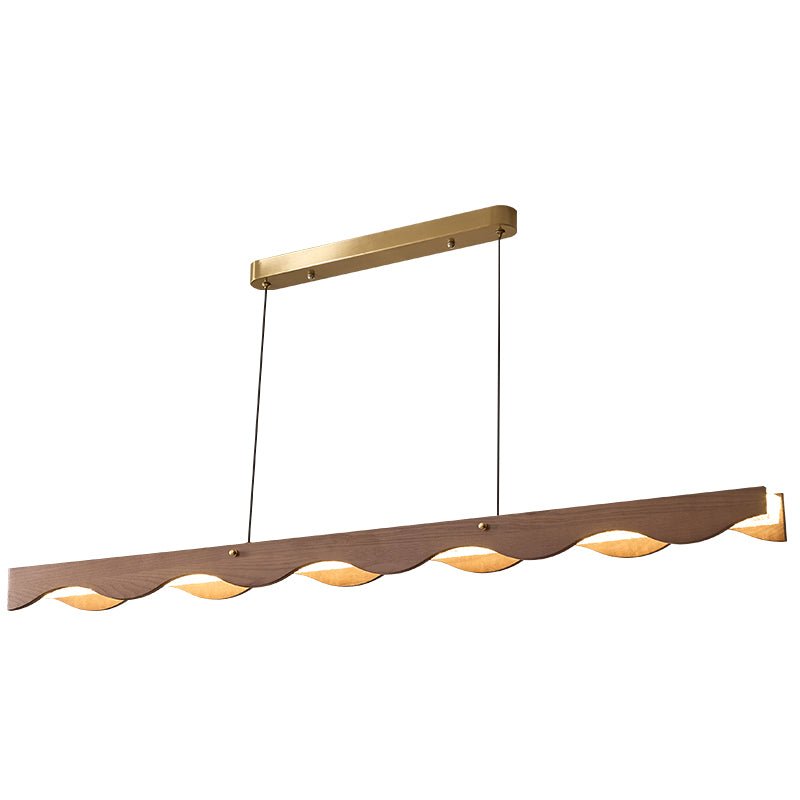 Calderon Linear Wood LED Pendant Light for Dining Room and Kitchen Island