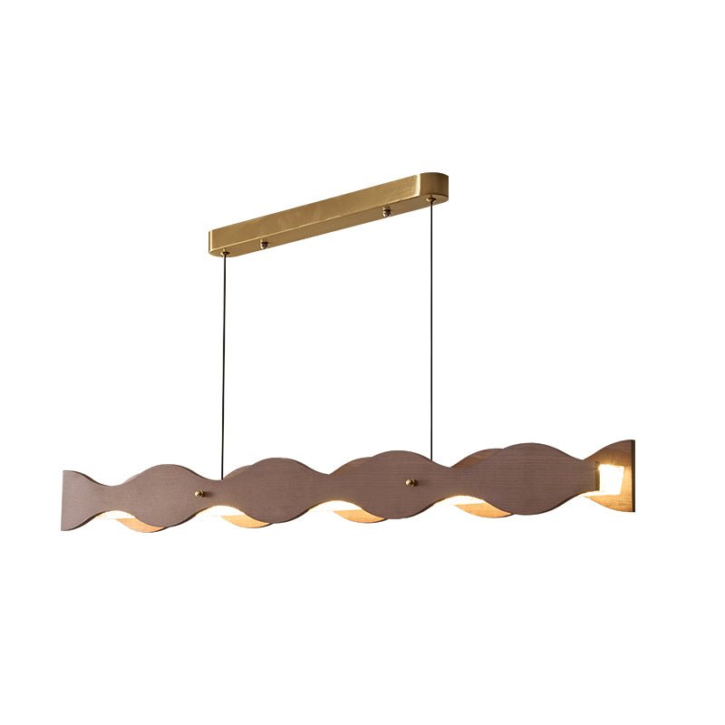 Calderon Linear Wood LED Pendant Light for Dining Room and Kitchen Island