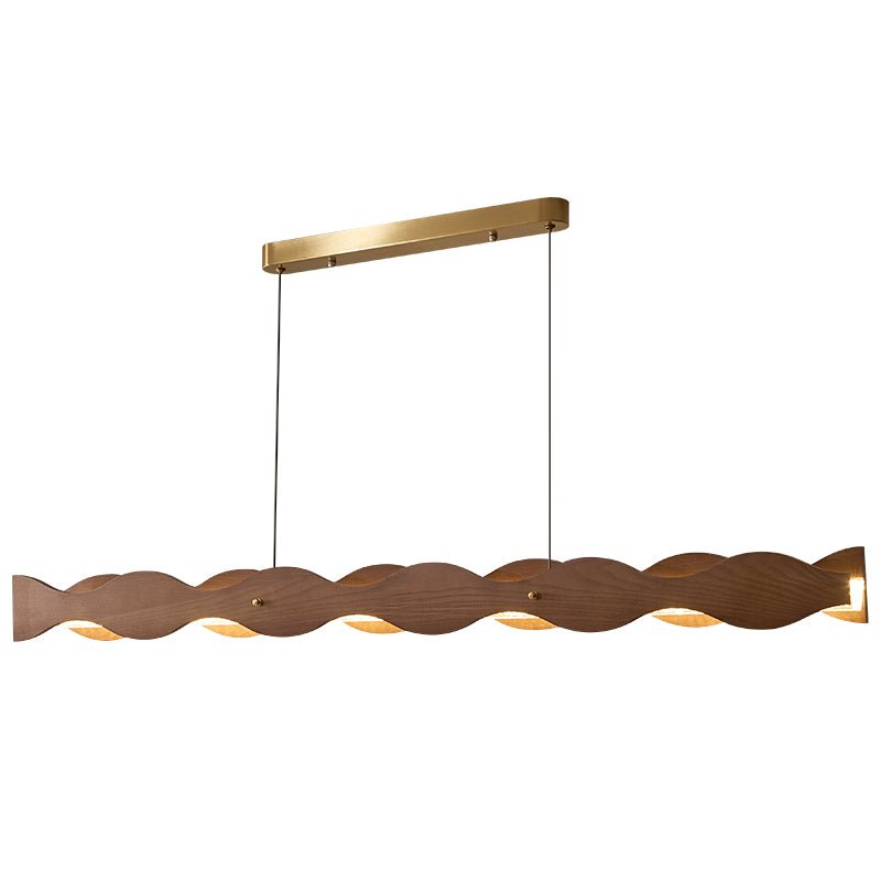 Calderon Linear Wood LED Pendant Light for Dining Room and Kitchen Island