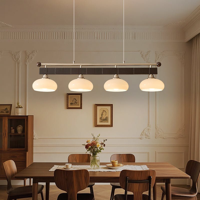 Caldwell Linear Pendant Light – Modern Glass Rail for Kitchen Island and Dining