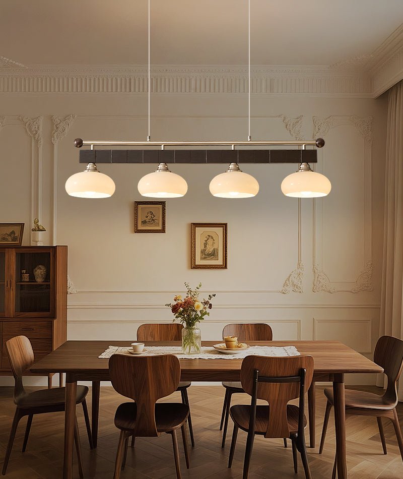 Caldwell Linear Pendant Light – Modern Glass Rail for Kitchen Island and Dining