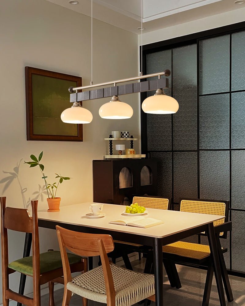 Caldwell Linear Pendant Light – Modern Glass Rail for Kitchen Island and Dining