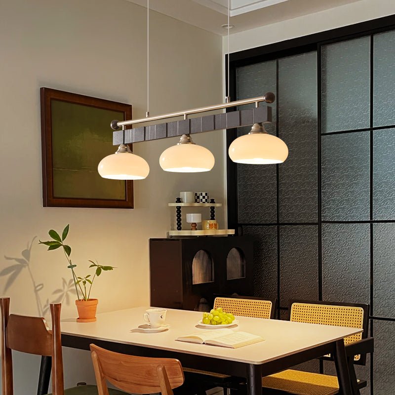 Caldwell Linear Pendant Light – Modern Glass Rail for Kitchen Island and Dining