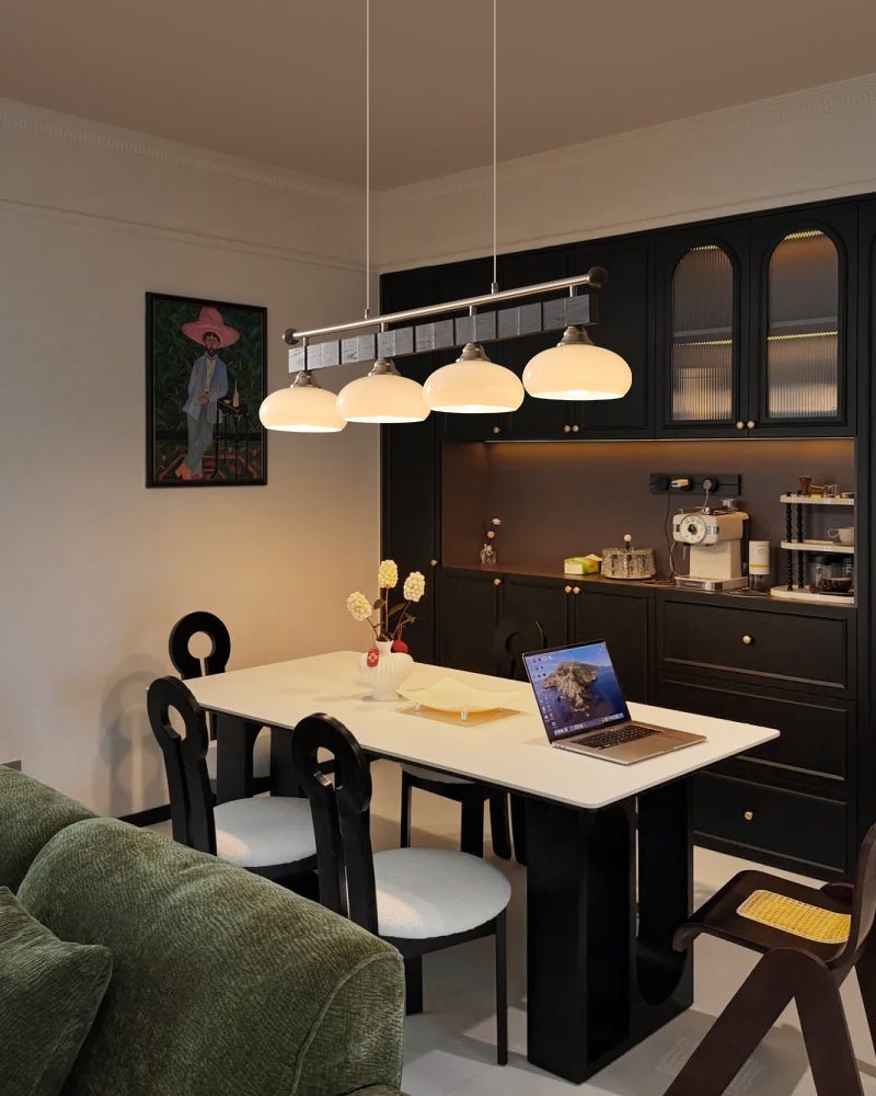 Caldwell Linear Pendant Light – Modern Glass Rail for Kitchen Island and Dining