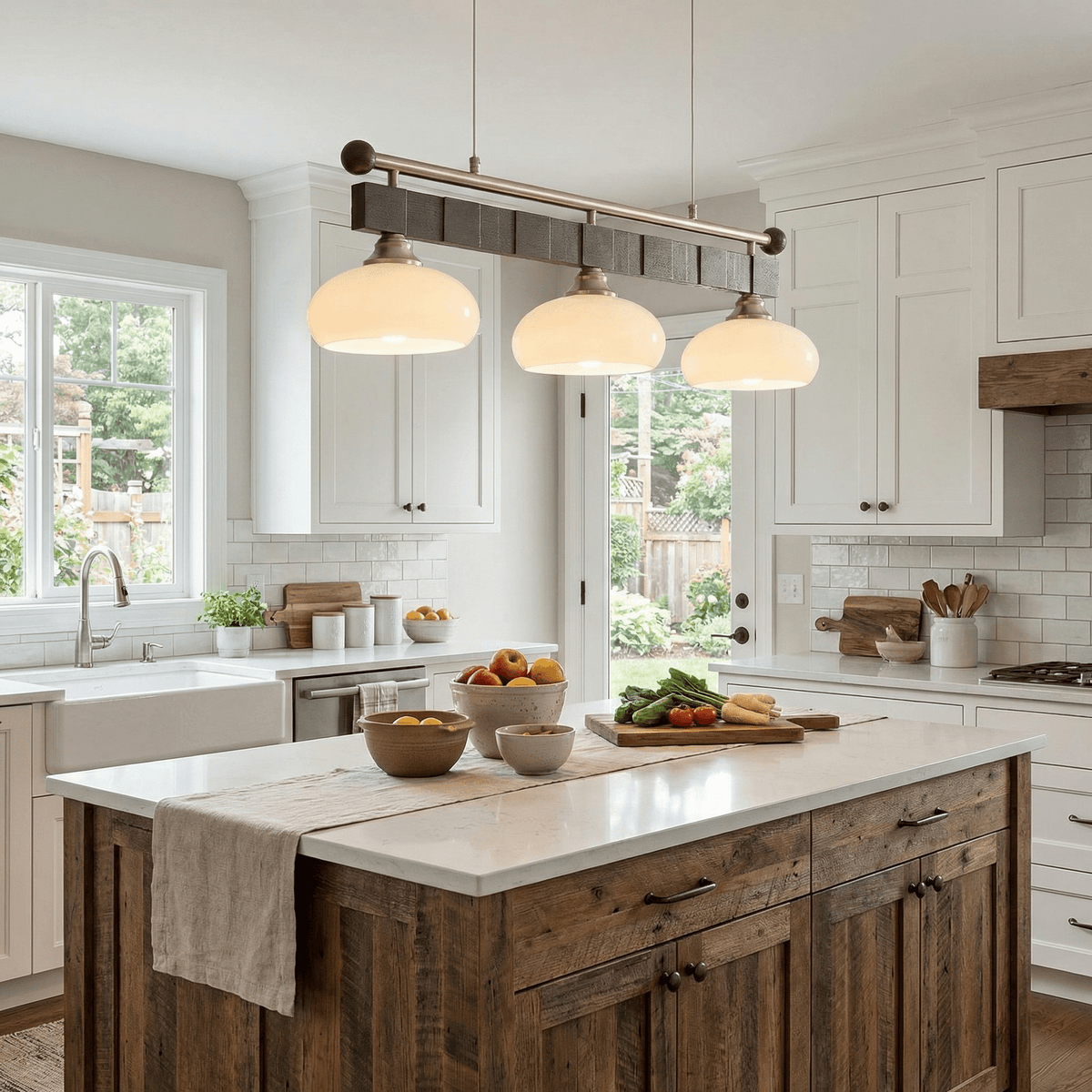 Caldwell Linear Pendant Light – Modern Glass Rail for Kitchen Island and Dining