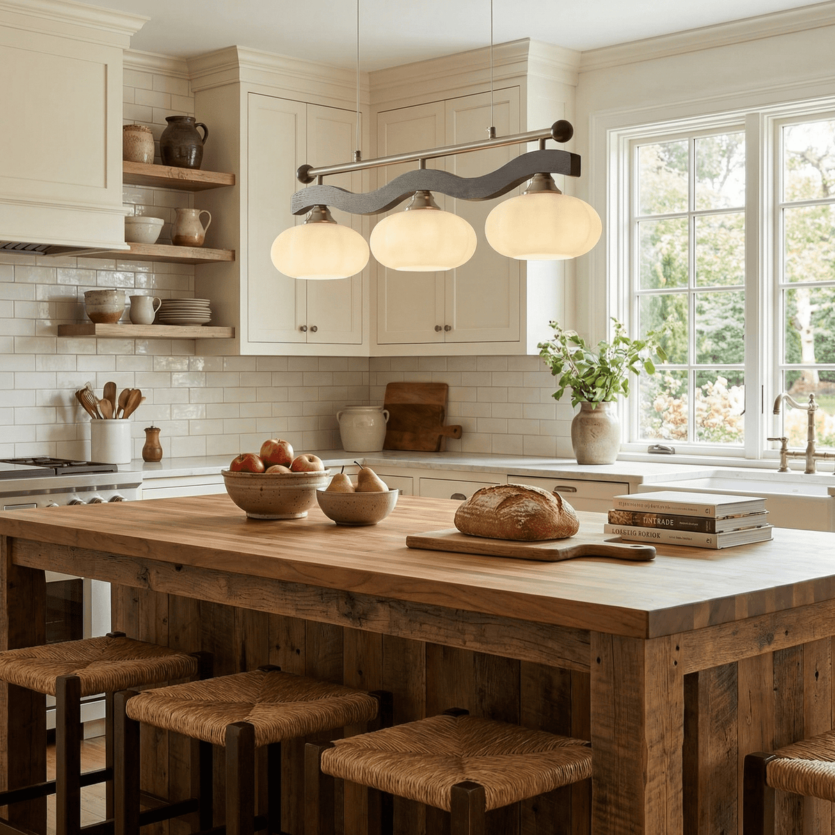 Caldwell Linear Pendant Light – Modern Glass Rail for Kitchen Island and Dining