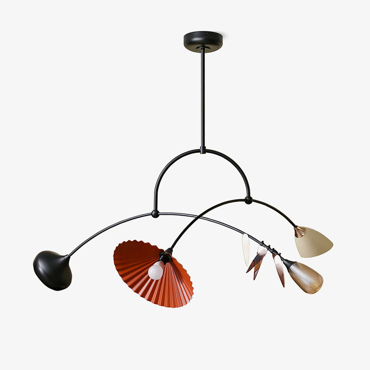 Calibra Mobile Chandelier – Modern Kinetic Glass Pendant Light for Dining Room