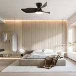 Calix 28 Inch LED Ceiling Fan Light with Remote, Modern Low Profile Flush Mount