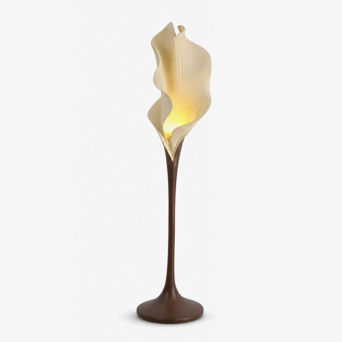 Calla Bloom Sculptural Floor Lamp – Petal-Form Resin Shade with Pedestal Base