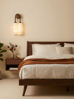 Calla Ribbed Alabaster Wall Sconce with Antique Brass Accents