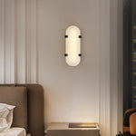 Calla Alabaster Wall Sconce in Brass Frame