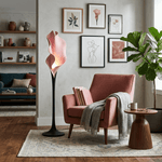 Calla Bloom Sculptural Floor Lamp – Petal-Form Resin Shade with Pedestal Base