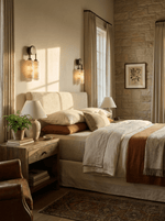 Calla Ribbed Alabaster Wall Sconce with Antique Brass Accents