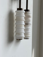 Calla Ribbed Alabaster Wall Sconce with Antique Brass Accents