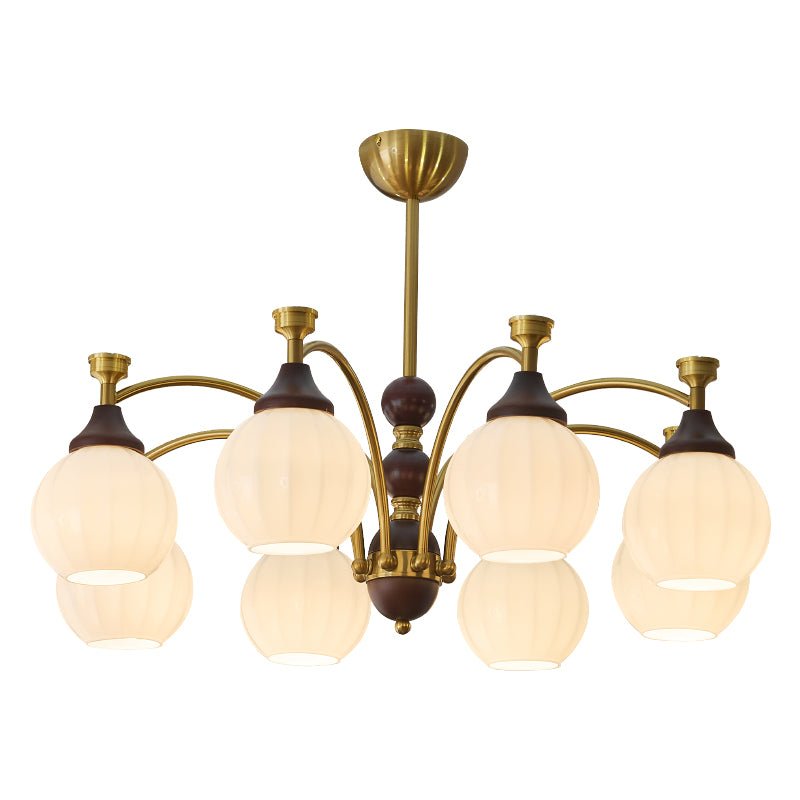 Callidora Modern Glass and Wood Chandelier for Dining Room and Entryway