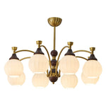 Callidora Modern Glass and Wood Chandelier for Dining Room and Entryway
