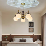 Callidora Modern Glass and Wood Chandelier for Dining Room and Entryway