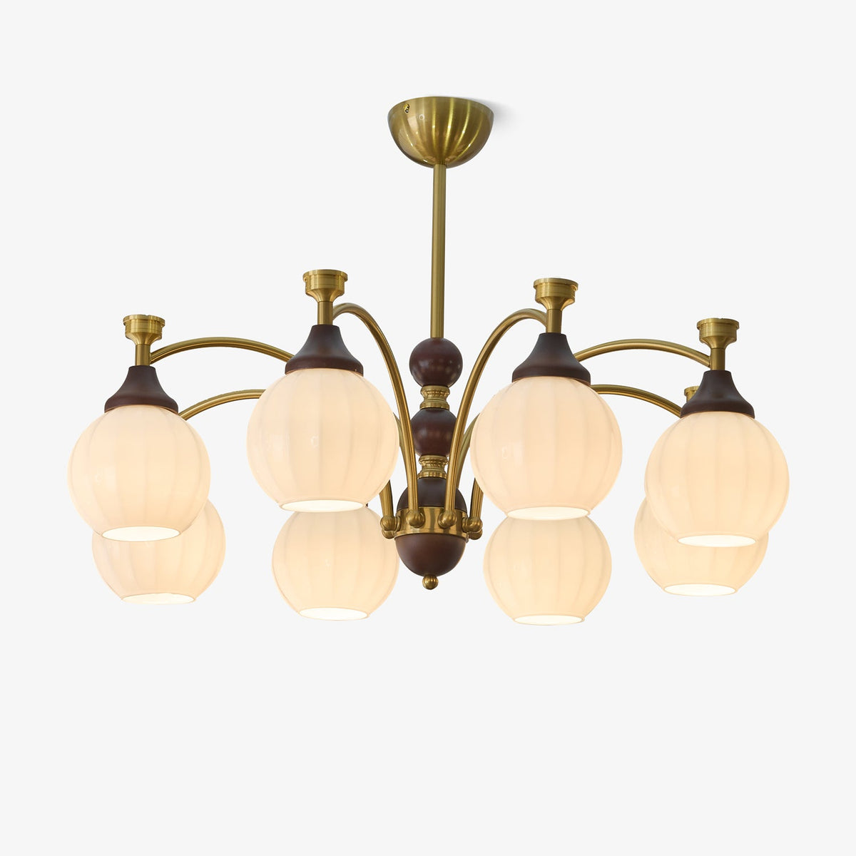 Callidora Modern Glass and Wood Chandelier for Dining Room and Entryway