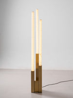 Callisto Alabaster Floor Lamp – Sculptural LED Brass Floor Light