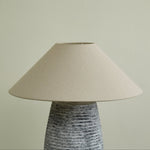 Callisto Ribbed Ceramic Table Lamp with Linen Shade