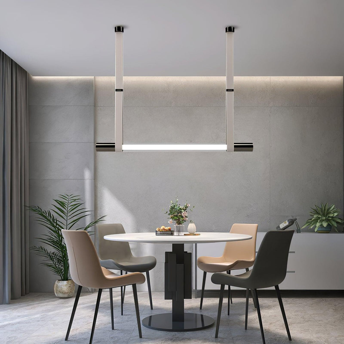 Calm Pendant Light – Modern Glass & Leather Hanging Lamp for Dining and Living Spaces
