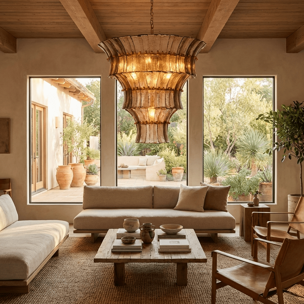 Calyra Tiered Glass Chandelier in Aqua and Brass