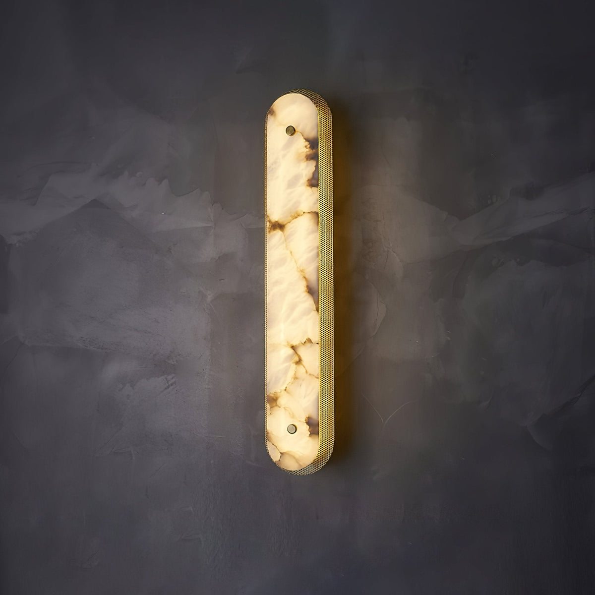 Calyxon Alabaster Wall Sconce in Brass Frame