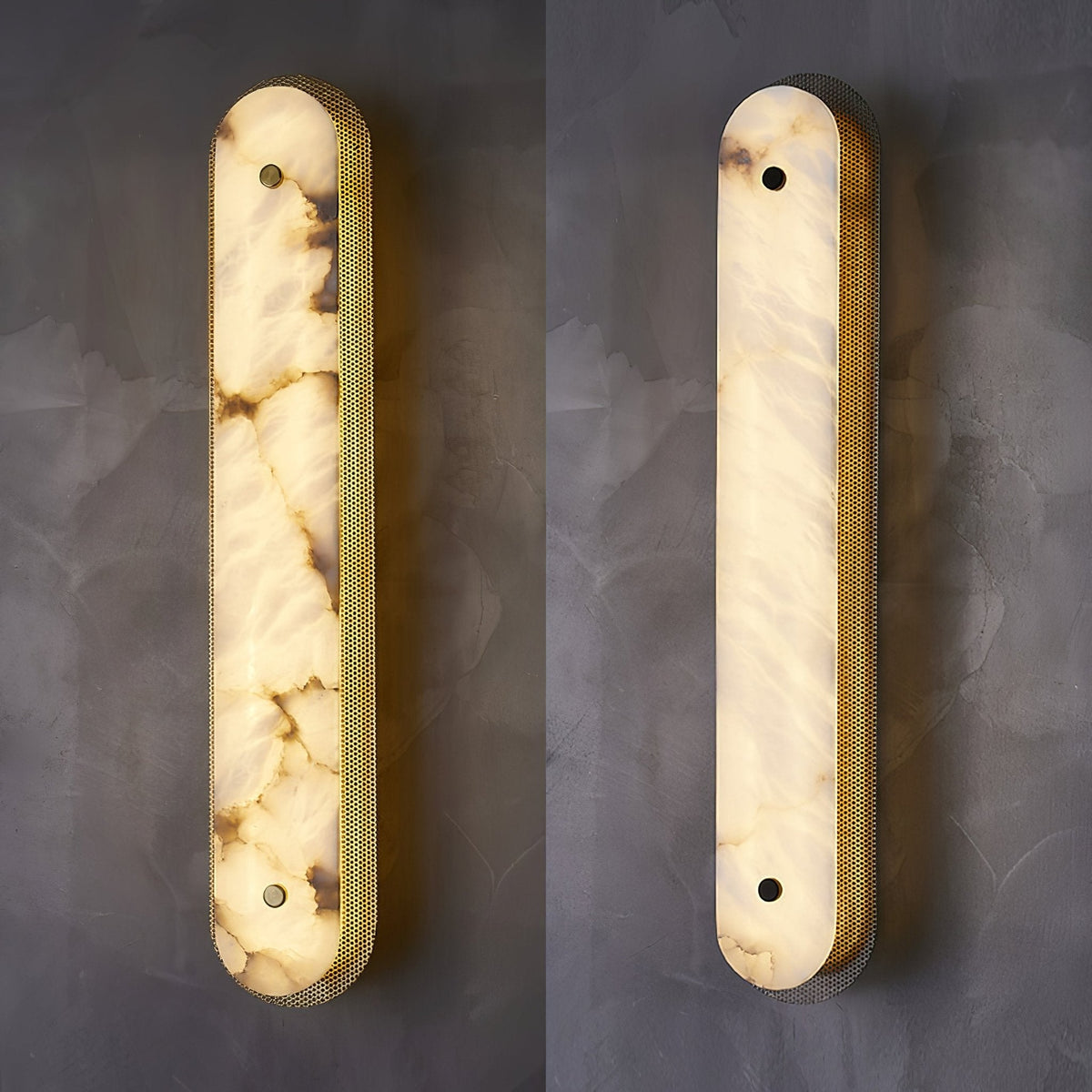 Calyxon Alabaster Wall Sconce in Brass Frame
