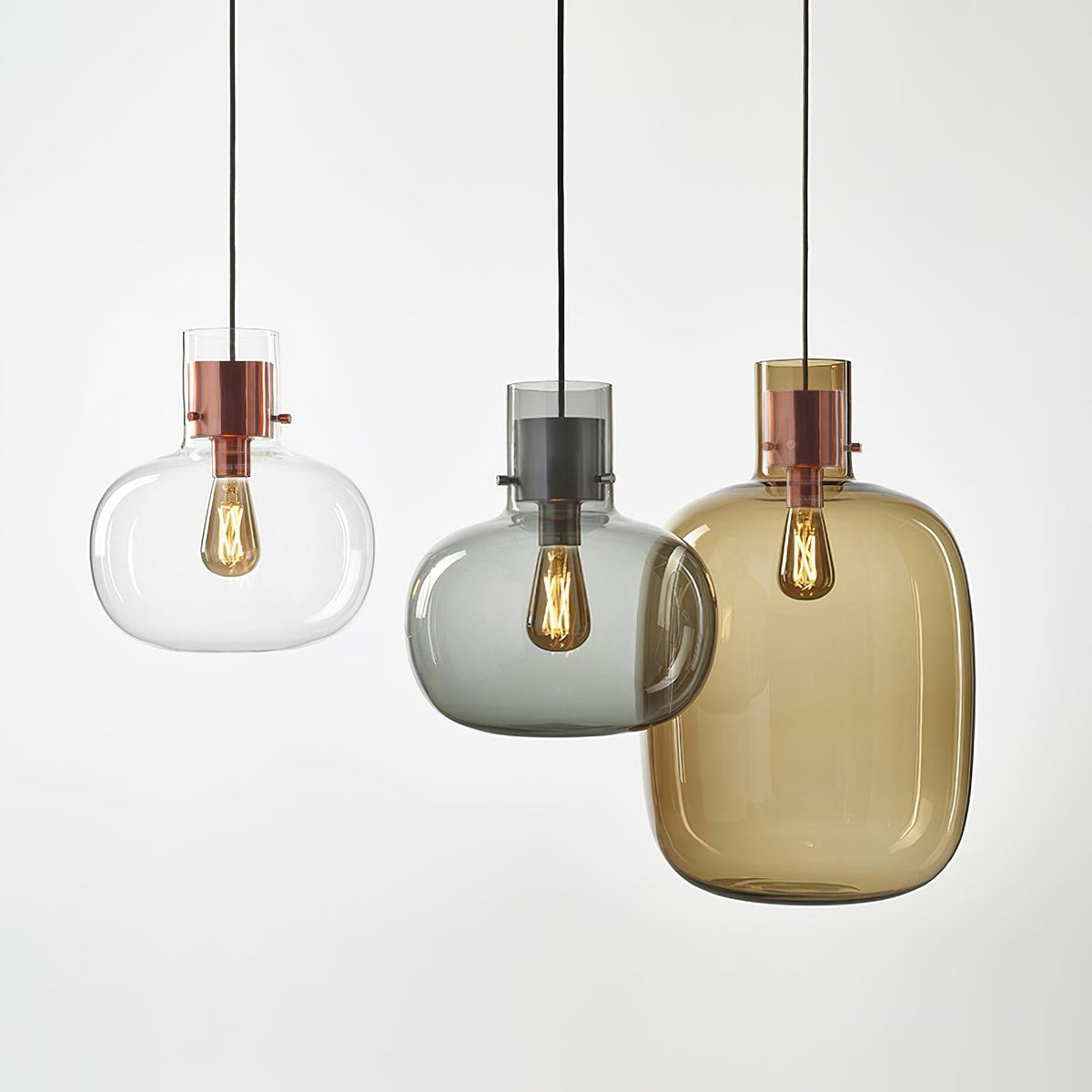 Cambre Glass Pendant Light – Modern Designer Hanging Lamp for Kitchen Island