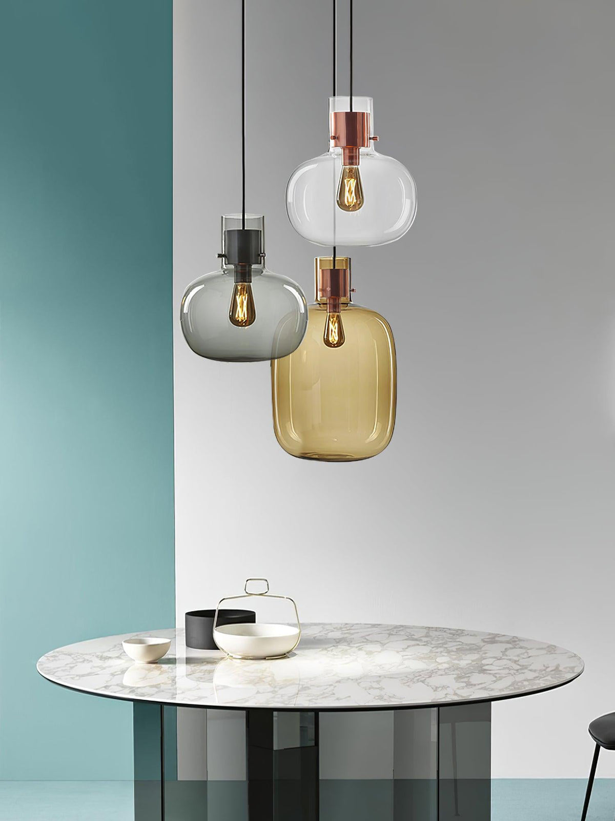 Cambre Glass Pendant Light – Modern Designer Hanging Lamp for Kitchen Island