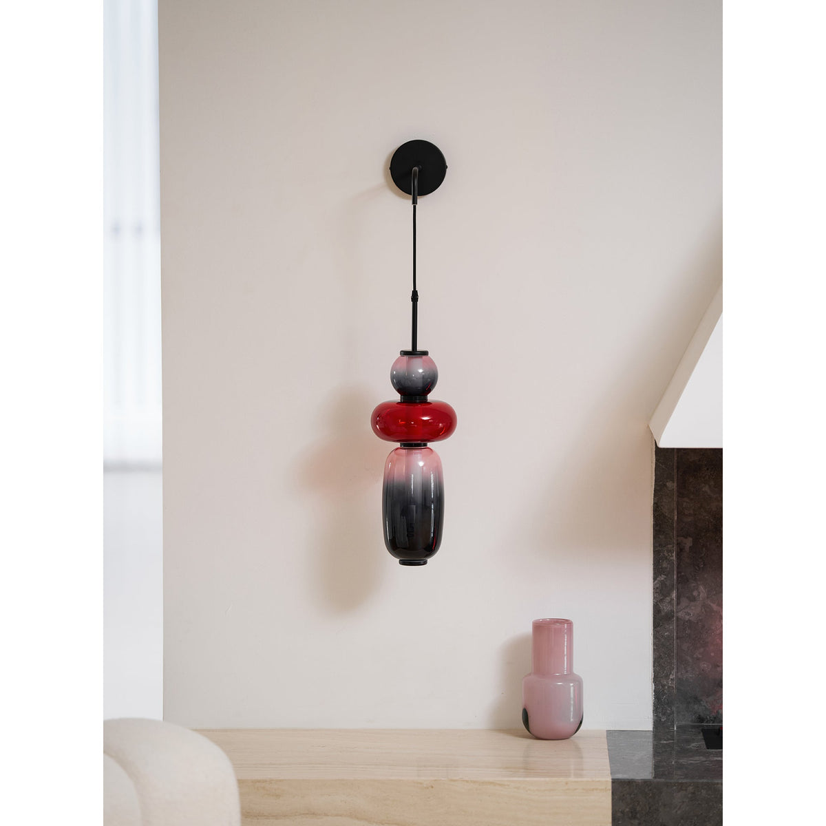 Candied Glass Wall Sconce – Hand-Blown Art Glass LED Wall Light