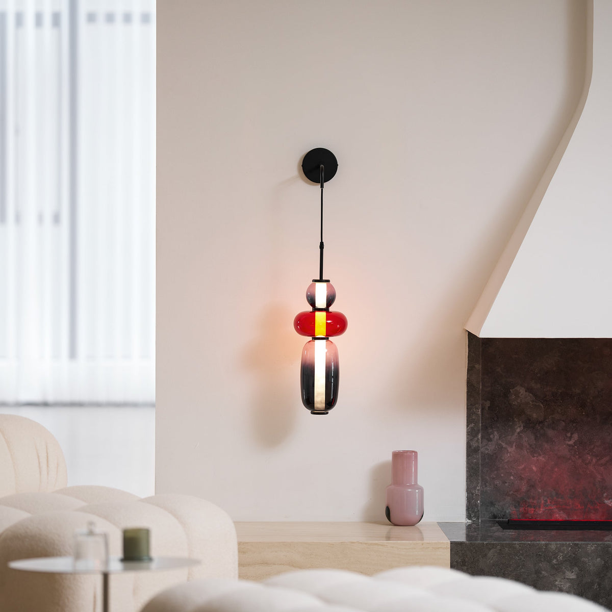 Candied Glass Wall Sconce – Hand-Blown Art Glass LED Wall Light