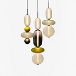 Candied Glass Combo Pendant Light – Artisan LED Multi-Shade Chandelier