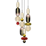 Candied Glass Combo Pendant Light – Artisan LED Multi-Shade Chandelier