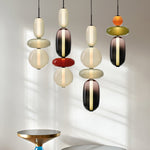 Candied Glass Combo Pendant Light – Artisan LED Multi-Shade Chandelier