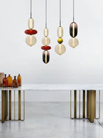 Candied Glass Combo Pendant Light – Artisan LED Multi-Shade Chandelier