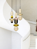 Candied Glass Combo Pendant Light – Artisan LED Multi-Shade Chandelier