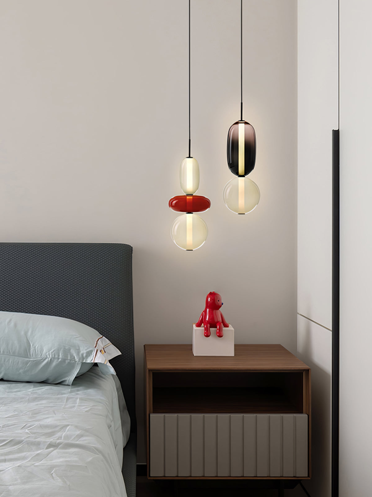 Candied Glass Combo Pendant Light – Artisan LED Multi-Shade Chandelier