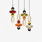 Candied Glass Combo Pendant Light – Artisan LED Multi-Shade Chandelier