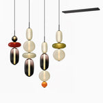 Candied Glass Combo Pendant Light – Artisan LED Multi-Shade Chandelier