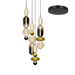 Candied Glass Combo Pendant Light – Artisan LED Multi-Shade Chandelier