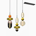 Candied Glass Combo Pendant Light – Artisan LED Multi-Shade Chandelier