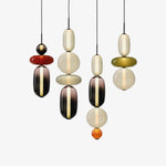 Candied Glass Combo Pendant Light – Artisan LED Multi-Shade Chandelier